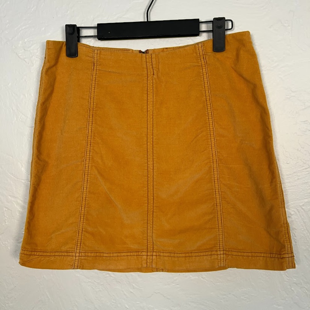 Free People Modern Femme Corduroy Mini Skirt Women’s 12 Mustard Yellow A Line